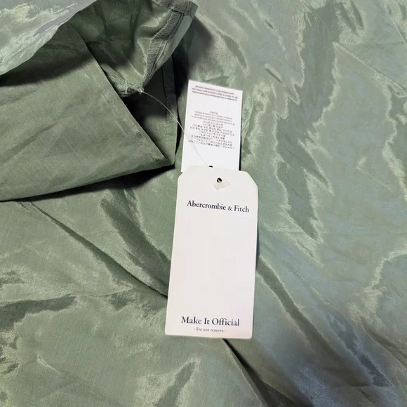 Abercrombie & Fitch Hardware Drama Puff Sleeve Dress | Lush Green | NWT | XL - Picture 7 of 8